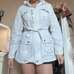 Women's White Cargo Jacket